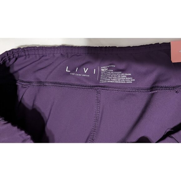 Livi by Lane Bryant Womens Ankle Trousers Purple Size 18/20 Quick-Dry Wicking St - Picture 8 of 10